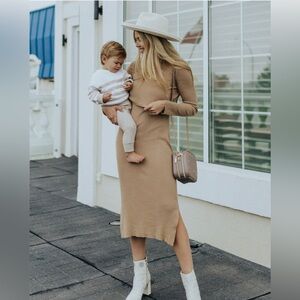 2-in-1 Maternity & Nursing Midi Dress
